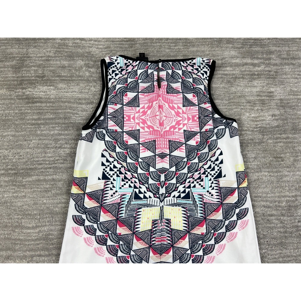 Worthington Dress Womens M White Pink Geometric Kaleidoscope Sleeveless Shift - Picture 8 of 11